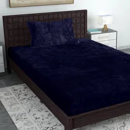 SOKNACK Grey 300 TC Single Bedsheet with 1 Pillow Covers-image-23