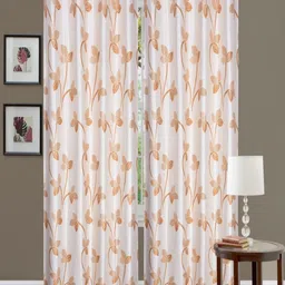 Aura Flowrish Gold-Toned & White 2 Pieces Floral Printed Door Curtains-image-54