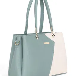Stamp Colourblocked PU Structured Handheld Bag with Quilted-18