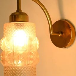 Somil Premium Designer Glass Wall/Night Lamp Elegant & Stylish Dcor Accent for Modern Interiors, Color Golden, Size:- 9.5 x 9.5 x 30 CM-image-71