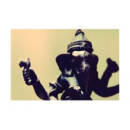 Inephos Black & Cream Lord Ganesh Religious Printed Canvas Wall Art-10