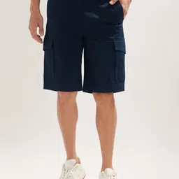 NOBERO Men Loose Fit Oversized Cargo Woven Cotton Shorts-picture-40