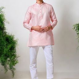 TATTVA Men Geometric Chikankari Kurta-image-28