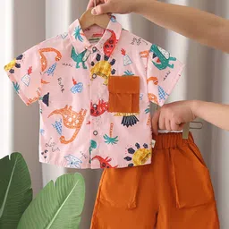 INCLUD Boys Animal Graphic Printed Shirt With Shorts-image-43