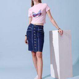 STREET 9 Print Cotton Crop Top-image-44