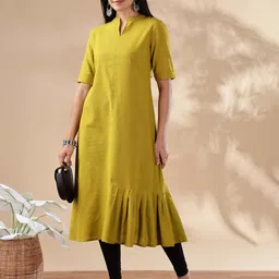 Anouk Mandarin Collar Cotton A-Line Kurta-image-38