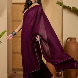 Sangria Women Embellished Saree With Unstitched Blouse image 4