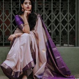 VILLE FASHION Woven Design Zari Art Silk Kanjeevaram Saree-image-51