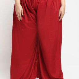 Women Flared Maroon Viscose Rayon Trousers-image-99