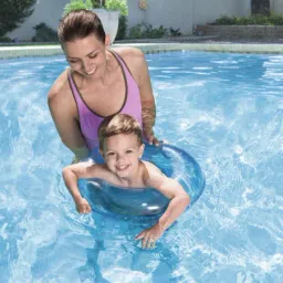 Inflatable Swim Ring 30 inch / 76 cm Swimming Ring Float for Kids Blue Inflatable Swimming Safety Tube-14