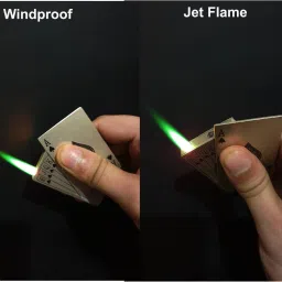 asraw Refillable Windproof Ace of Spade Lighter with LED Light - Pocket Lighter - Windproof Jet Flame Lighter (Without Fuel Empty Lighter) Pocket Lighter image 5