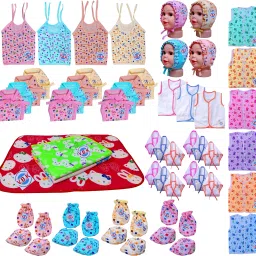Baby Clothes Set With Jabla, Mitten Booties, Nappy and Cap, 0 to 6 Months-image-3