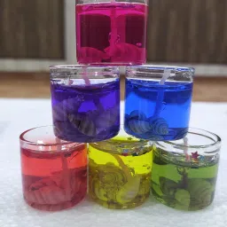 Multicolor Smokeless Decorated Mini Cute Little Glass Gel Candles Candle-image-49
