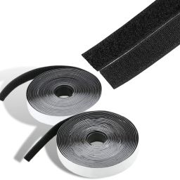 Hook and loop tape roll strips with adhesive back Mounting Tape for Picture and Tools Hanging Pedal Board Fastening (18 m Hook + 18 m Loop) Black Stick-on Velcro-image-15