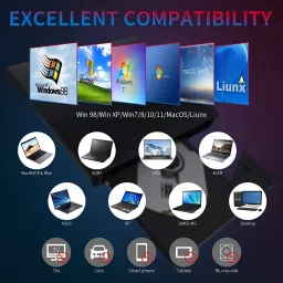 microware External USB & Type C CD DVD Drive USB 3.0 & Type C Dual Port Portable Slim External DVD Writer image 5