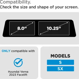 spartan shield Screen Guard for HYUNDAI VERNA 2023 FACELIFT [ 8 INCH ] Display Screen Guard And Instrument Cluster for Speedometer [Not Tempered Glass] image 2