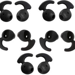 QWEEZER Soft Silicone Rubber Replacement Medium Size Earbuds Bluetooth Sport Headphones Pack of 10 Pcs Black Silicone replacement In The Ear Headphone Cushion-10