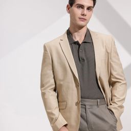 Men Solid Double Breasted Formal Blazer-image-25