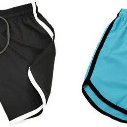 Pack of 2 Solid Men Black, Blue Regular Shorts, Running Shorts, Gym Shorts, Sports Shorts-picture-21