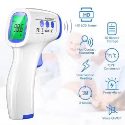 DR VAKU Digital Thermometer For Fever Non-Contact Laser Infrared Forehead Thermometer Temperature Gun Accurate Reading with Large Display Battery Included Thermometer image 4