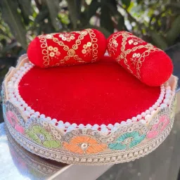 Kanha Ji Singhasan Red Sofa Sofa Fabric-picture-25