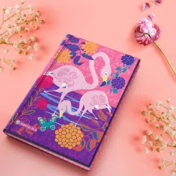Flamingo Love Hard Bound Undated A5 Diary Notebook (20 X 14.5 CM, 80 GSM, 190 Ruled Perforated Pages) Diary for Writing, Gift for Friend, Personal Diary A5 Notebook Ruled 190 Pages-23