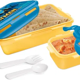 Mini Fun Treat Super Plastic Tiffin Box for Kids, Dark Yellow 2 Containers Lunch Box-20