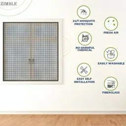 zimble Nylon Infants Washable Window Mesh Net Curtain for Home – Foldable Mosquito Net Closure for Windows Mosquito Net image 2