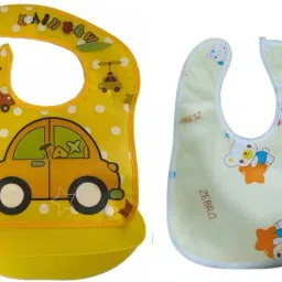 Soft Adjustable Neck, Detachable Tray, Baby Bib Waterproof Cloths, Food Catcher-image-33