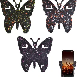 thekiteco. Pack of 3 Butterfly Shaped Wall Mounted Phone Stand Wall Mounted Mobile Holder-10