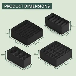 Kuber Industries Black Set of 6 Reusable Drawer Organiser Organisers image 2