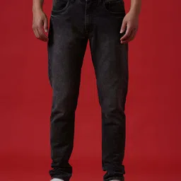 wrogn Men Tapered Fit Mid Rise Black Jeans-picture-32