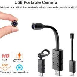 SIOVS 1080p HD USB Universal Interface WiFi Mini Flexi Neck Camera|hidden camera||spy camera| 120° Wide-View-Angle Live View on Mobile App Only 2.4G WiFi Compatible Supports 128GB Micro SD Card Security Camera Security Camera image 2