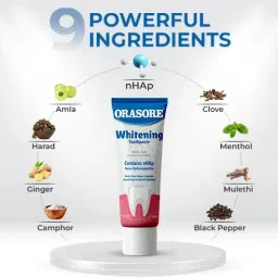 orasore Whitening Toothpaste 100gm with nHAp (Pack of 1) Toothpaste image 2