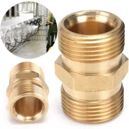 M22 Male Brass Connector for Extension of Washer Hose Pipe Hose Extender Compatible with Ballorex, Gaocheng, JPT, StarQ (1) Hose Connector-24