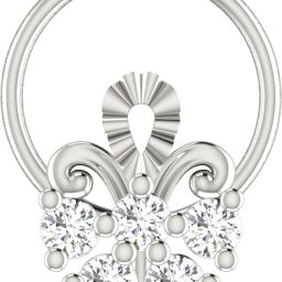 avsar Ambika 14kt Cubic Zirconia White Gold Nose Wire-image-53