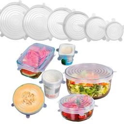 Stretchable Silicone Food Covers,Reusable Airtight Silicone Lids, 9 inch Lid Set, Pack of 6-image-20