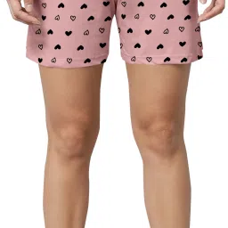 Printed Women Pink Regular Shorts-image-67