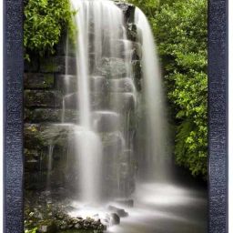 Vastu Waterfall Landscape Scenery Wood Photo Frames with Acrylic Sheet (Glass) 8338 Digital Reprint 14 inch x 10 inch Painting-48