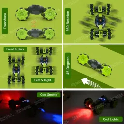 zhirk Rc Stunt Car Double Sided Rotating Off Road 2.4Ghz with with Gesture Sensing image 5