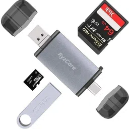 RyzCare 6 in 1 OTG SD USB Type C USB 3.0 and Micro USB for Memory Card Reader USB Adapter-image-68