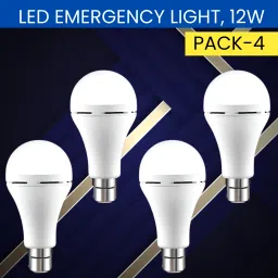 12W Rechargeable Inverter LED Bulb with Upto 4H.Power Cut Lighting Pack of_4T74 4 hrs Bulb Emergency Light-image-30