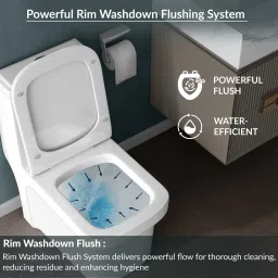 plantex Commode for Toilet/One Piece Western Commode with Washdown Flush/ Commode with Soft Closing Toilet Seat - S Trap - (APS-LUNAR-21031) Western Commode image 3