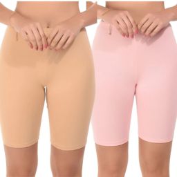 Pack of 2 Solid Women Multicolor Cycling Shorts-image-14