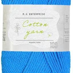 Cotton Delight Cyan Blue 100 gms 100% Cotton Ball Hand knitting Cotton Yarn-image-75