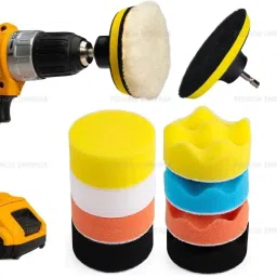 Car Foam Drill Polishing Pad Kit 11Pcs,3 Inch Buffing Pads Kits Vehicle Polisher Power & Hand Tool Kit-15