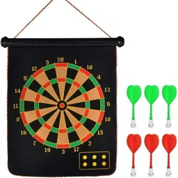 goyal's High Magnetic Power with Double Faced Portable and Foldable Dart Game Dart Board Game-picture-16