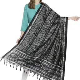 Cotton Silk Printed Black Women Dupatta-21