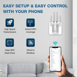 Trenzu Single Band 2.4GHz WiFi Wireless Range Extender| Repeater with Ethernet Port Router Antenna Booster image 3