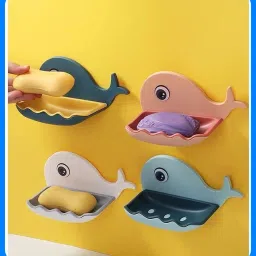 Fish Shape Cute Adhesive Waterproof Wall Mounted Soap Dish(PACK OF 1)-image-83